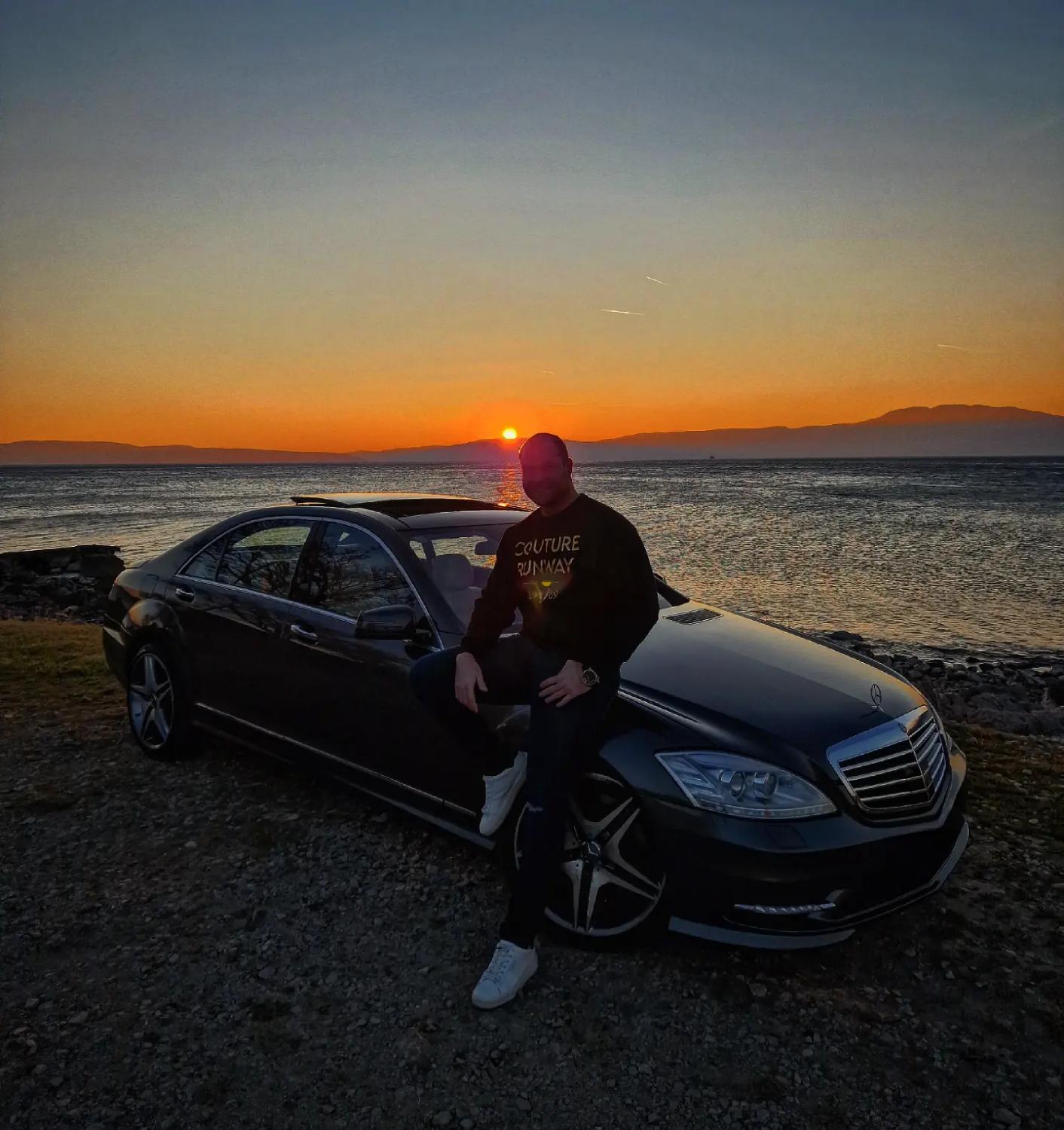 Driver with luxury car