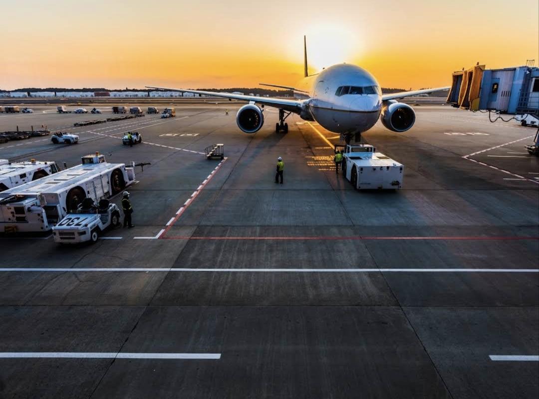 Airport sunset